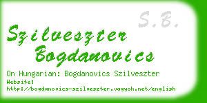 szilveszter bogdanovics business card